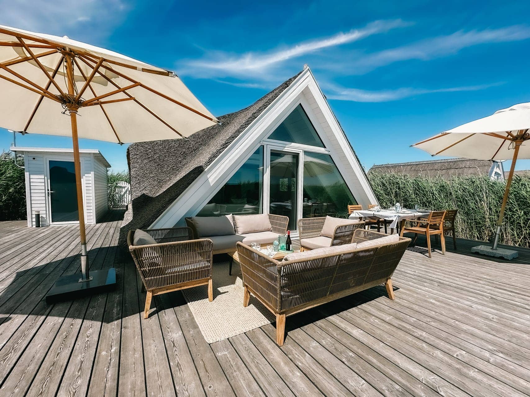 Seehütte Sonnenschilf – Terrasse